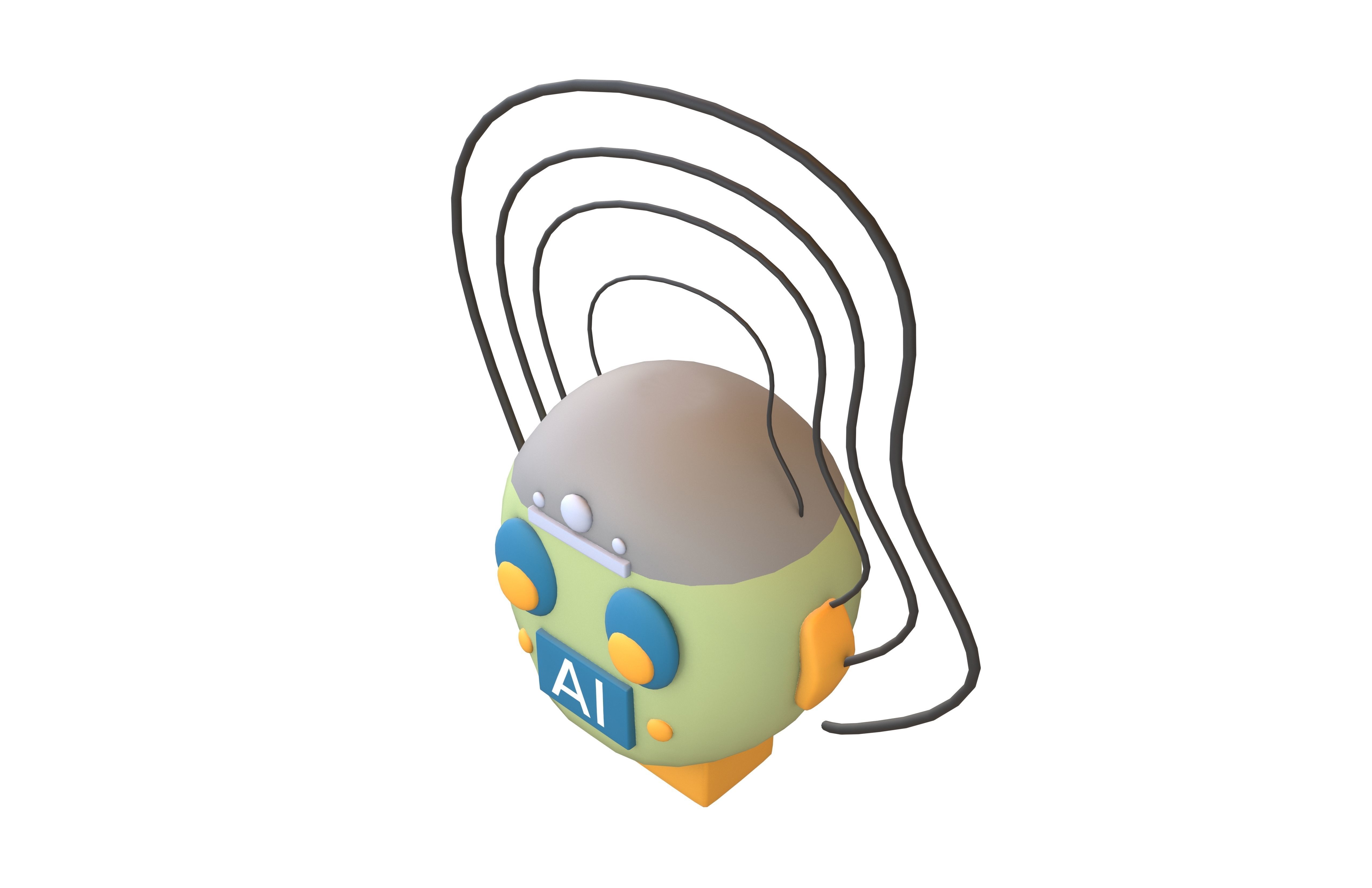 AI Hallucination Icon V1 003 Low-poly 3D model_3