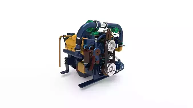 marine diesel engine 3D model