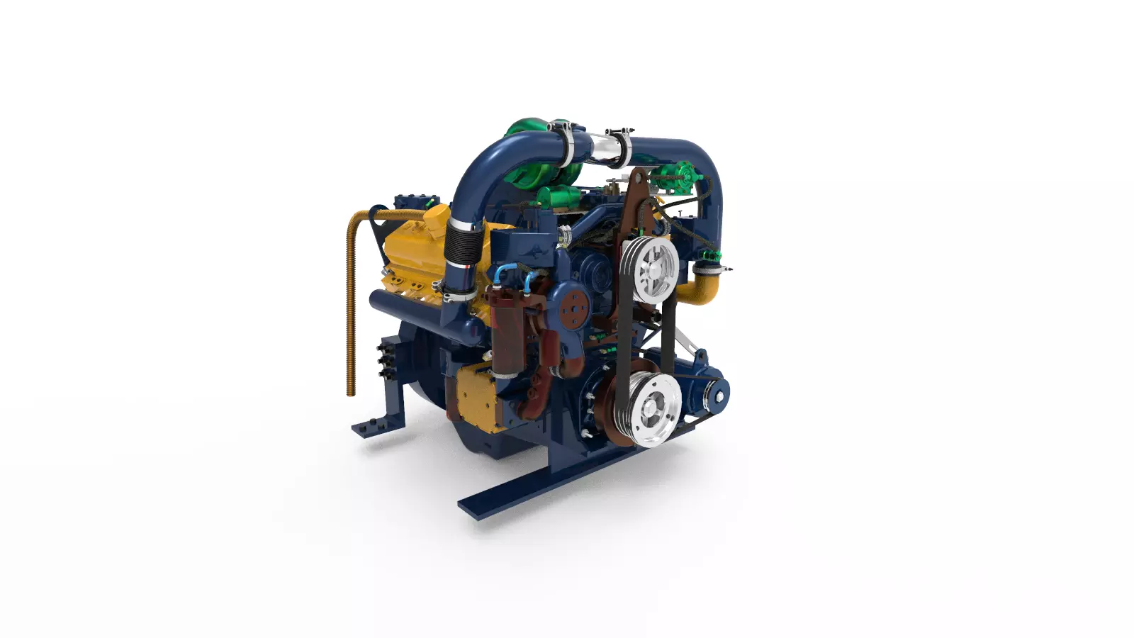 marine diesel engine 3D model_0