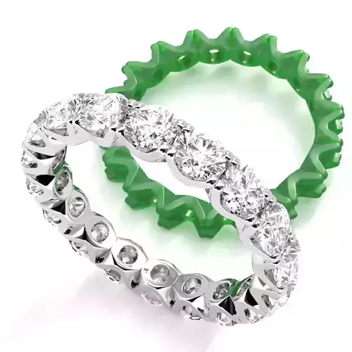 Eternity band engagement ring 3D print model-2