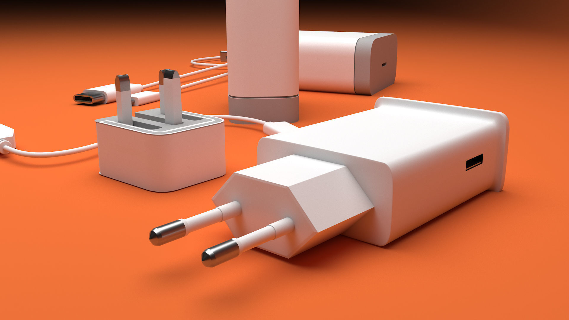 Mobile Charger Adapters  3D model_3