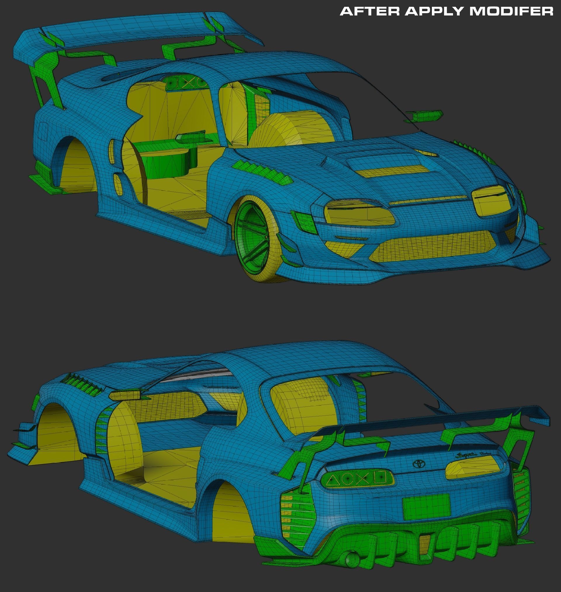 TOYOTA SUPRA HYCADE STAGE 2 Low-poly 3D model_7