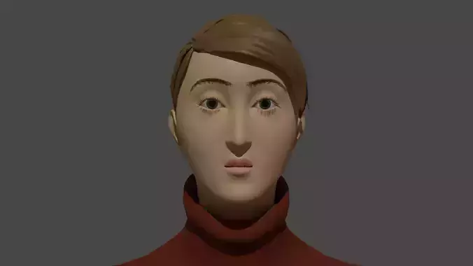 Noodle Nose- Boy Cartoon Character Low-poly 3D model