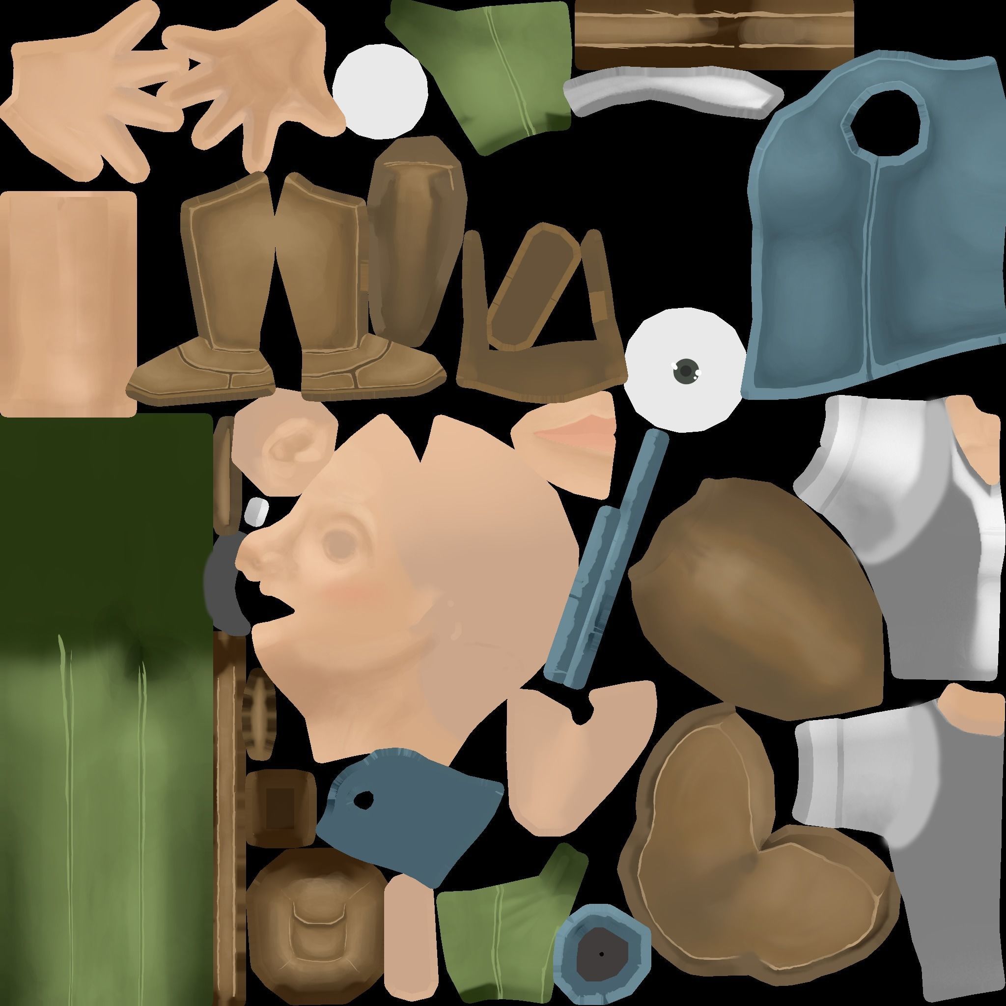 Stylized Female Character Low-poly 3D model_6