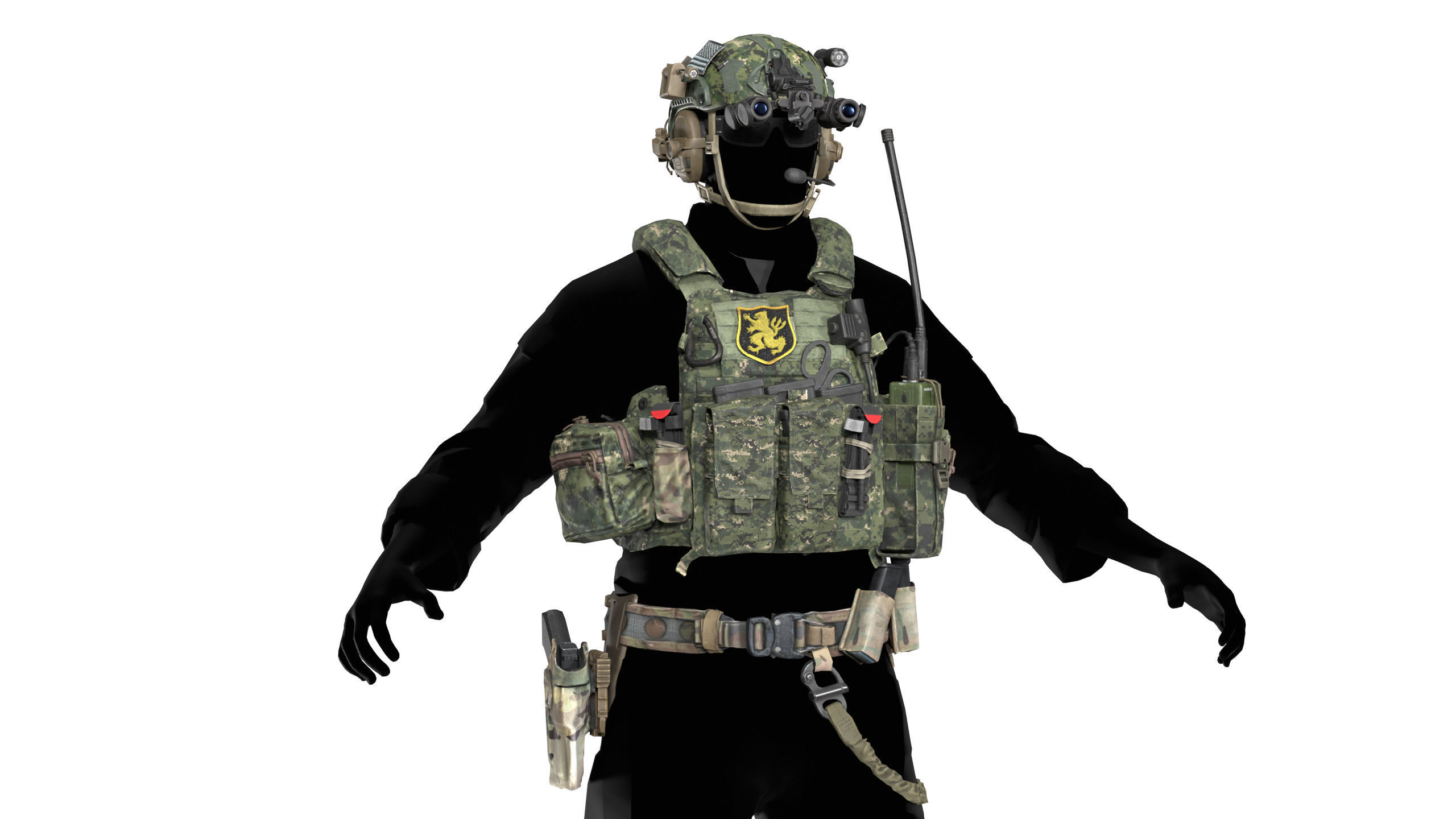 LBT 6094 PLATE CARRIER BUNDLE Low-poly 3D model_6