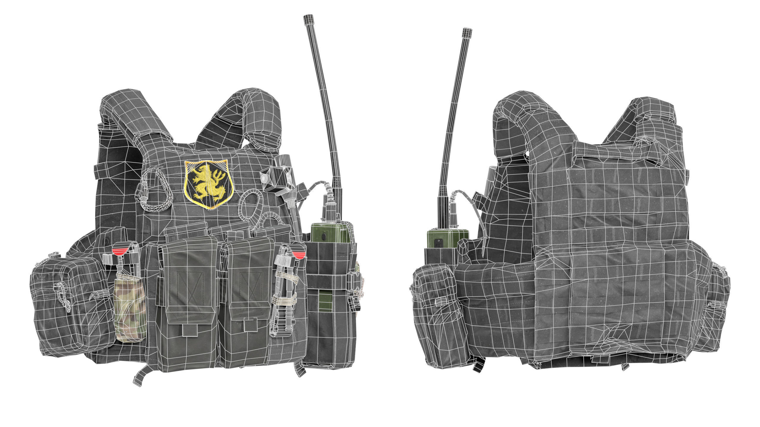 LBT 6094 PLATE CARRIER BUNDLE Low-poly 3D model_19