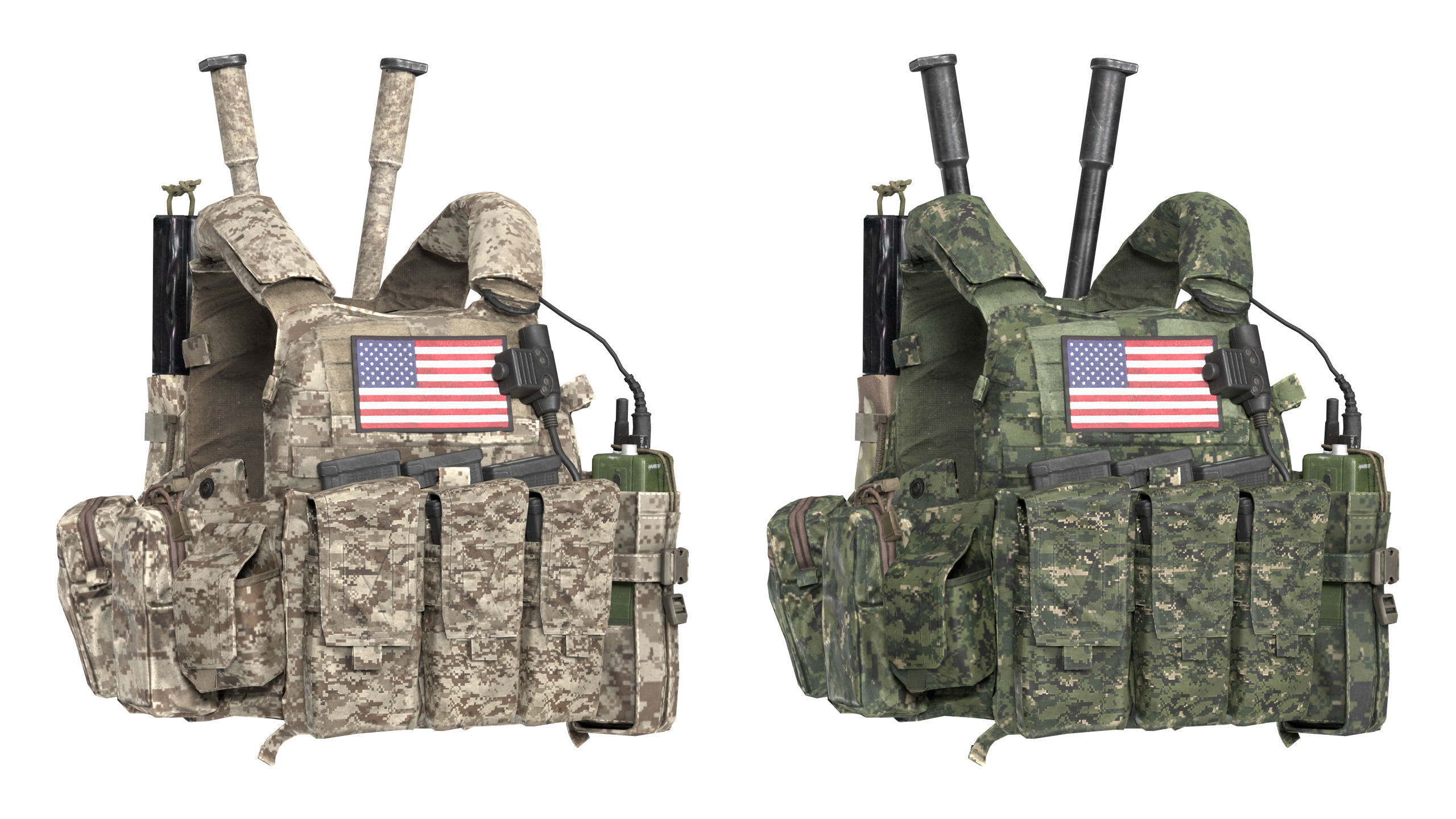 LBT 6094 PLATE CARRIER BUNDLE Low-poly 3D model_2