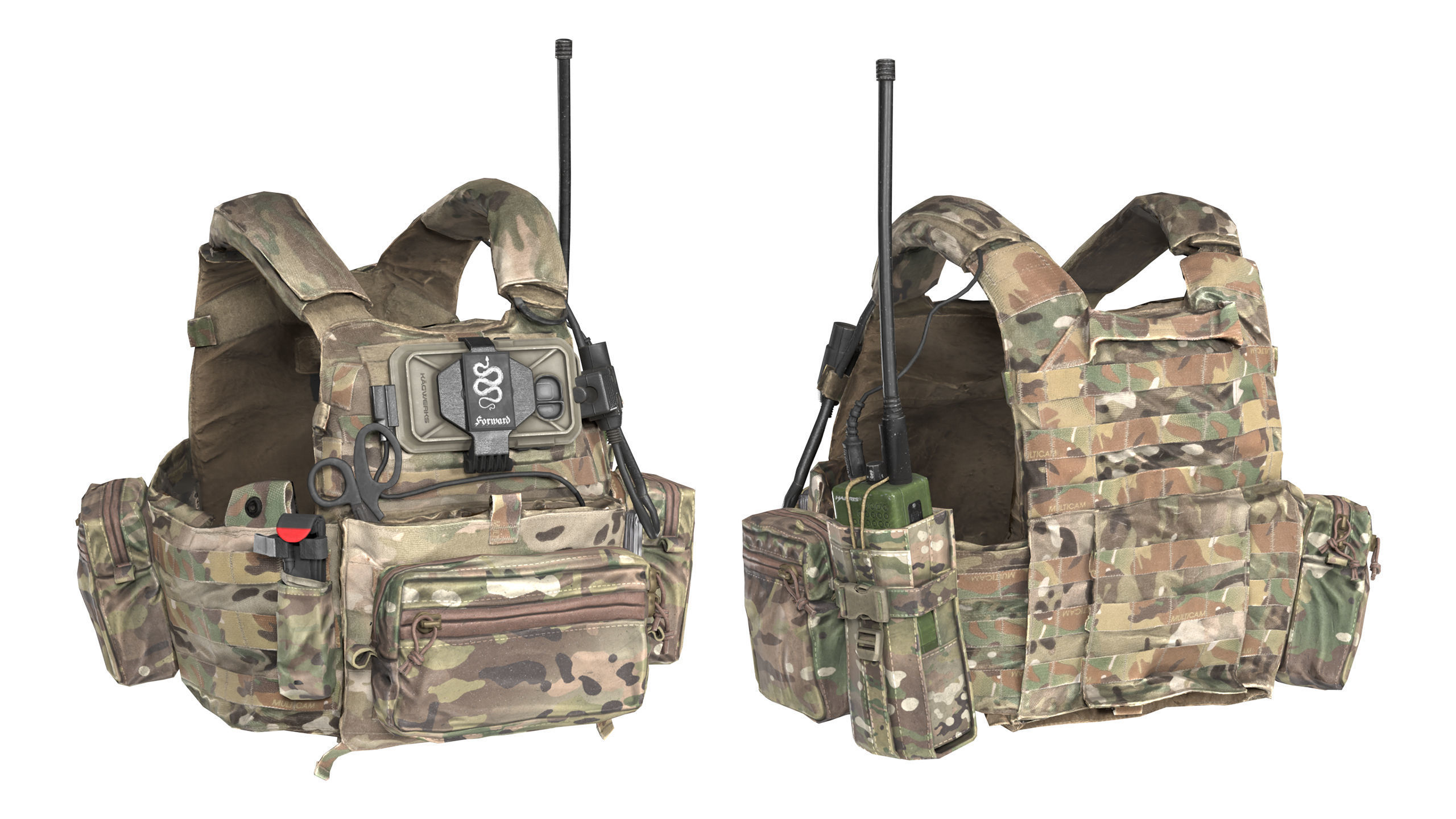 LBT 6094 PLATE CARRIER BUNDLE Low-poly 3D model_13