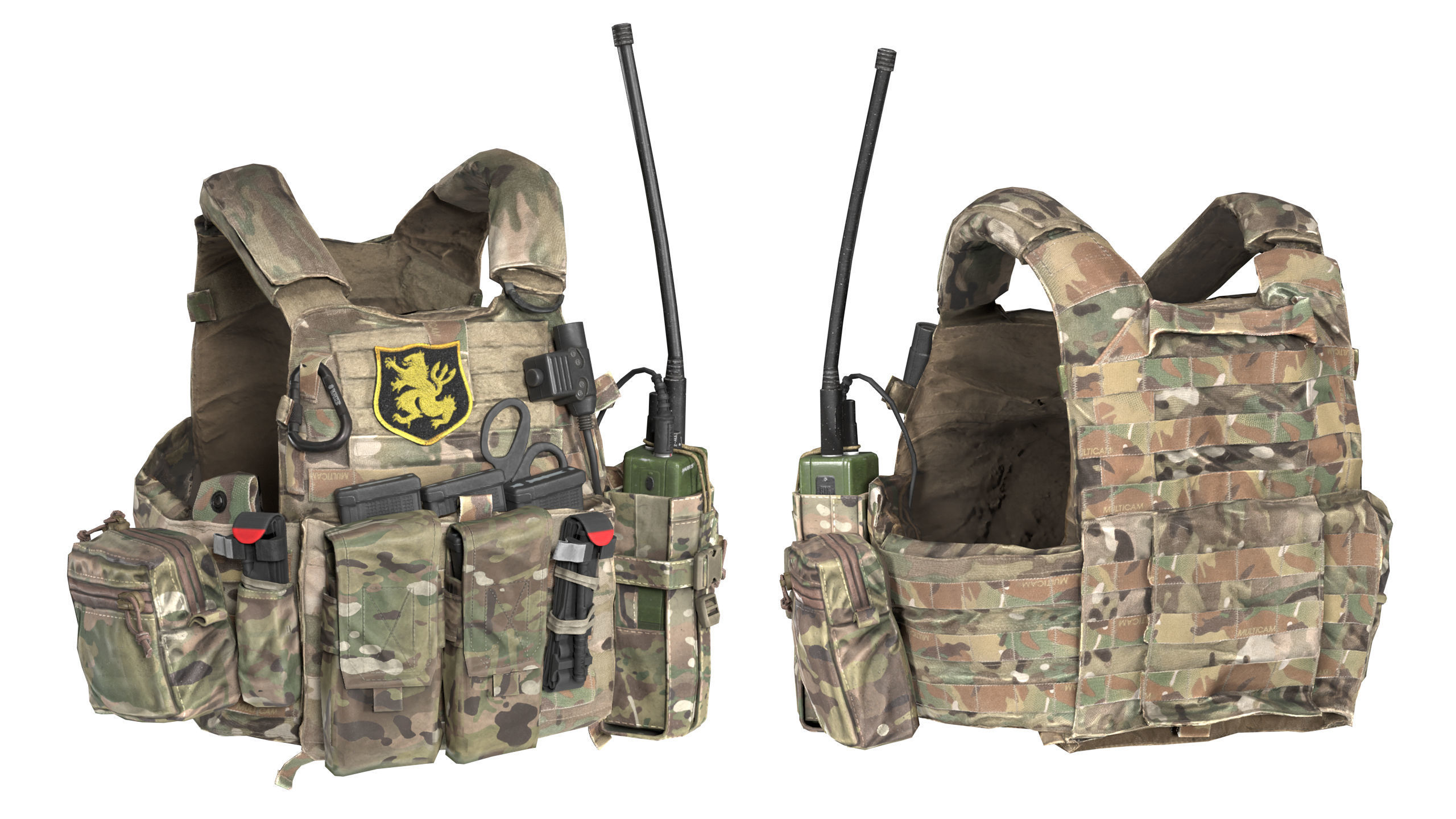 LBT 6094 PLATE CARRIER BUNDLE Low-poly 3D model_10