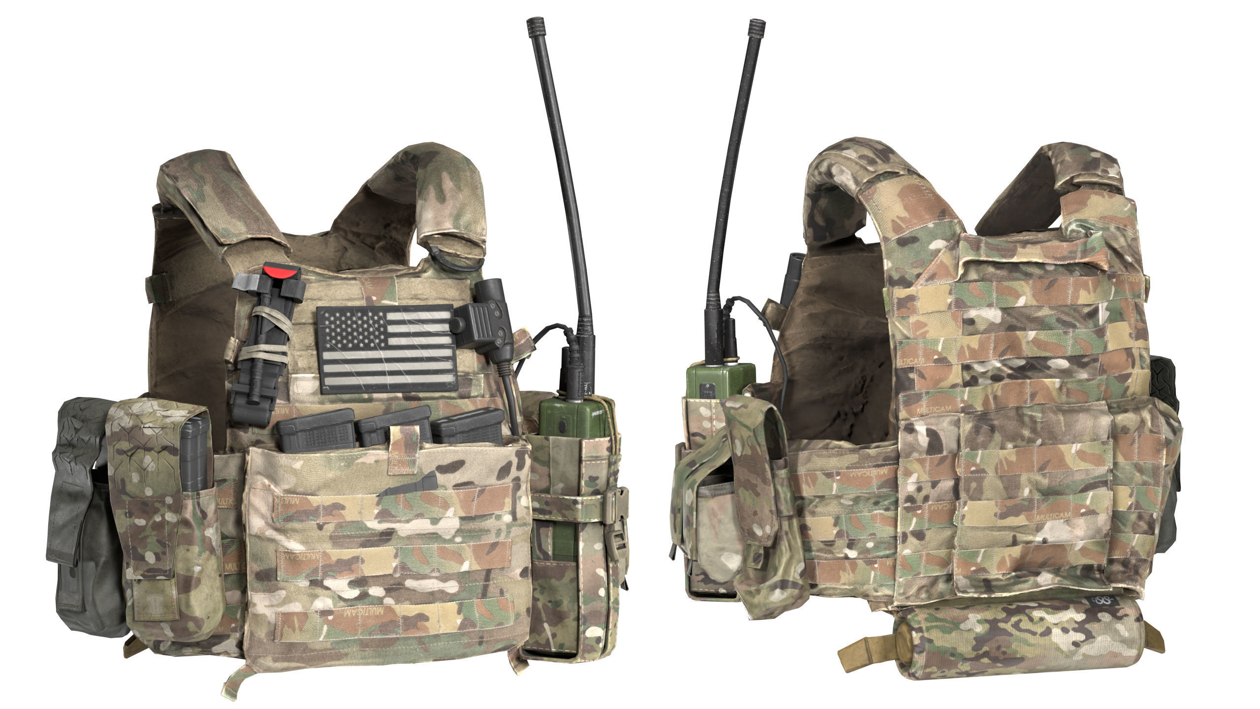 LBT 6094 PLATE CARRIER BUNDLE Low-poly 3D model_9