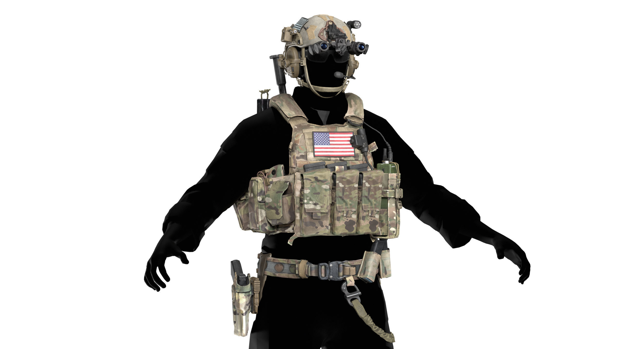 LBT 6094 PLATE CARRIER BUNDLE Low-poly 3D model_5