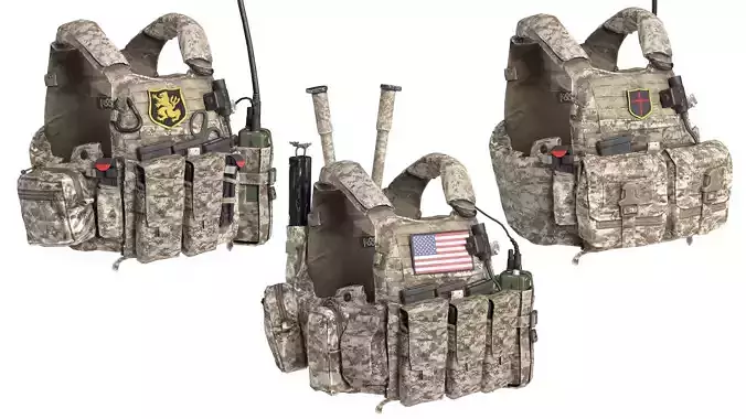LBT 6094 PLATE CARRIER BUNDLE Low-poly 3D model