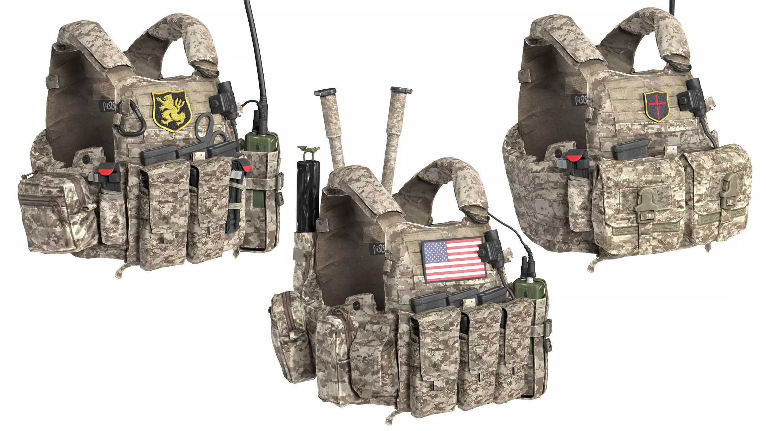 LBT 6094 PLATE CARRIER BUNDLE Low-poly 3D model_0