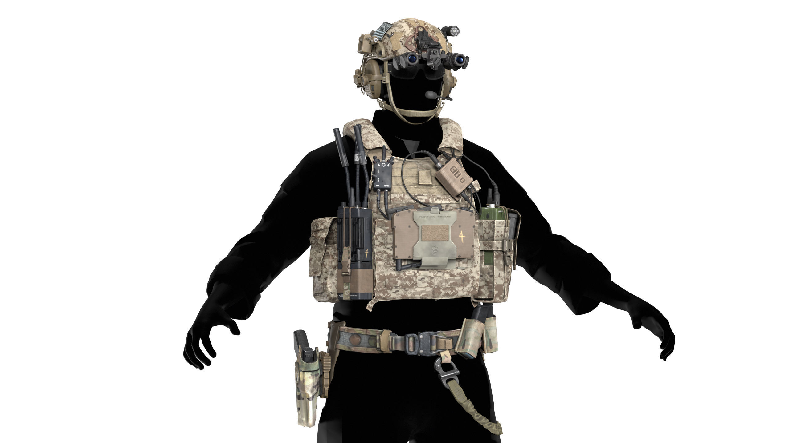 LBT 6094 PLATE CARRIER BUNDLE Low-poly 3D model_4