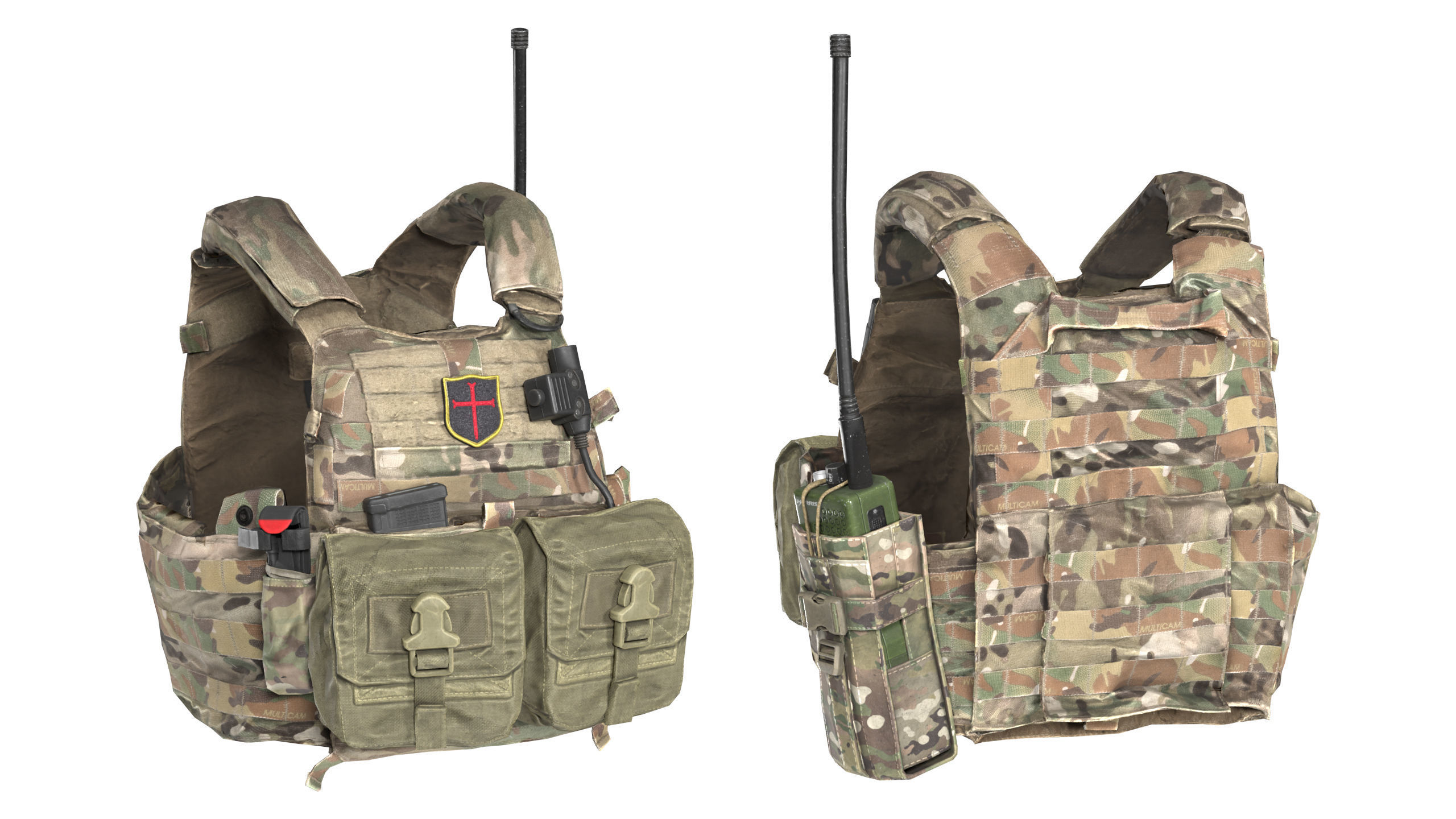 LBT 6094 PLATE CARRIER BUNDLE Low-poly 3D model_12
