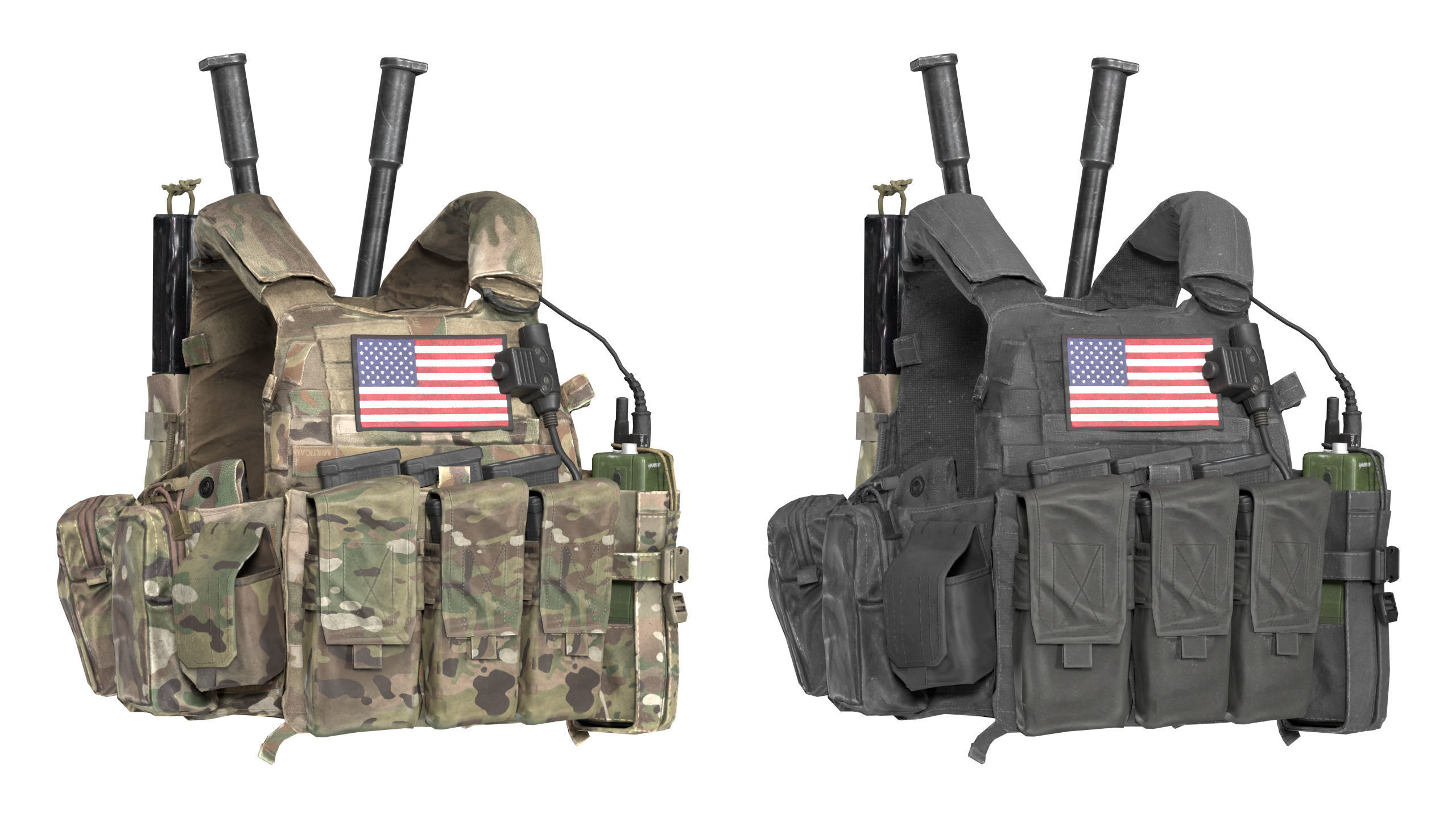 LBT 6094 PLATE CARRIER BUNDLE Low-poly 3D model_3