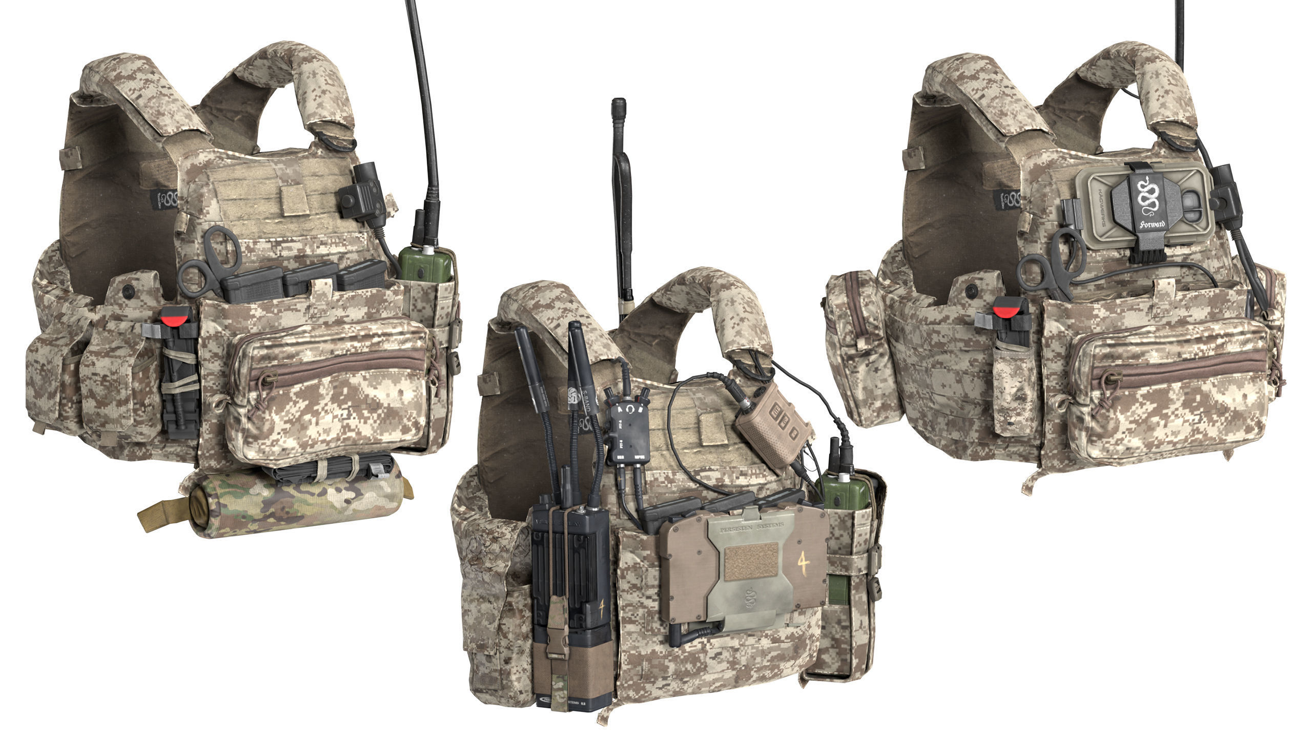 LBT 6094 PLATE CARRIER BUNDLE Low-poly 3D model_1