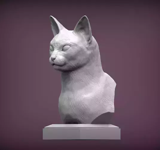 abyssinian cat bust 3D print model