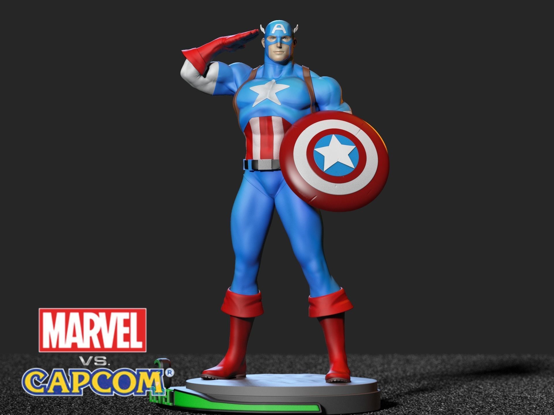 Marvel vs Capom Capitan America 3D print model_2