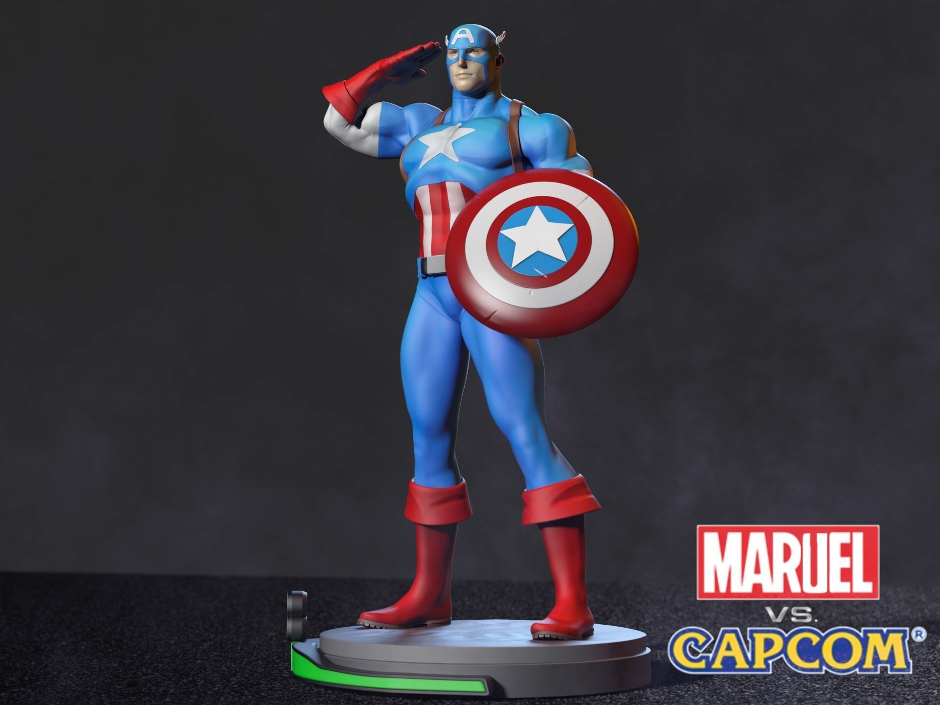 Marvel vs Capom Capitan America 3D print model_9