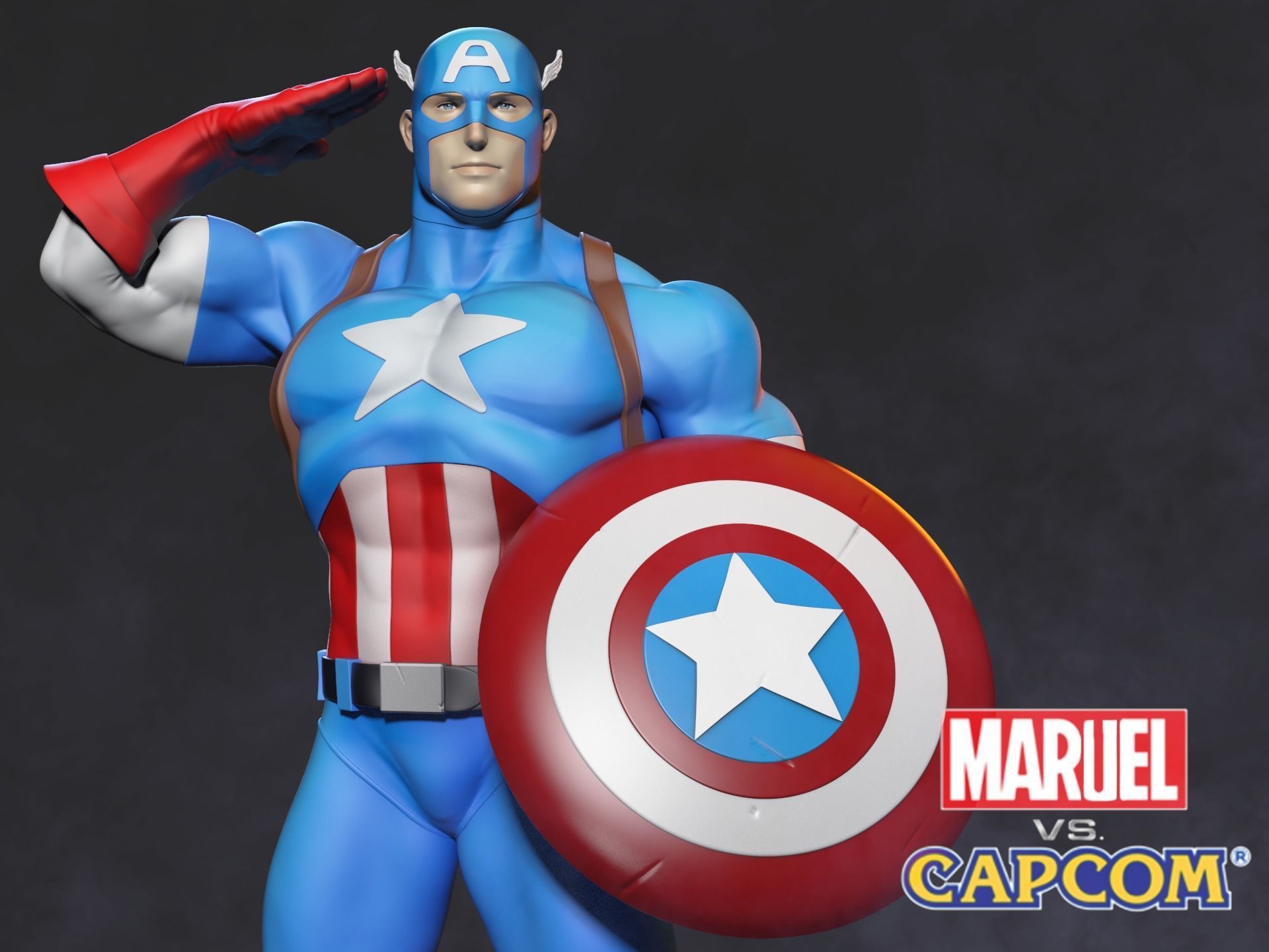 Marvel vs Capom Capitan America 3D print model_1
