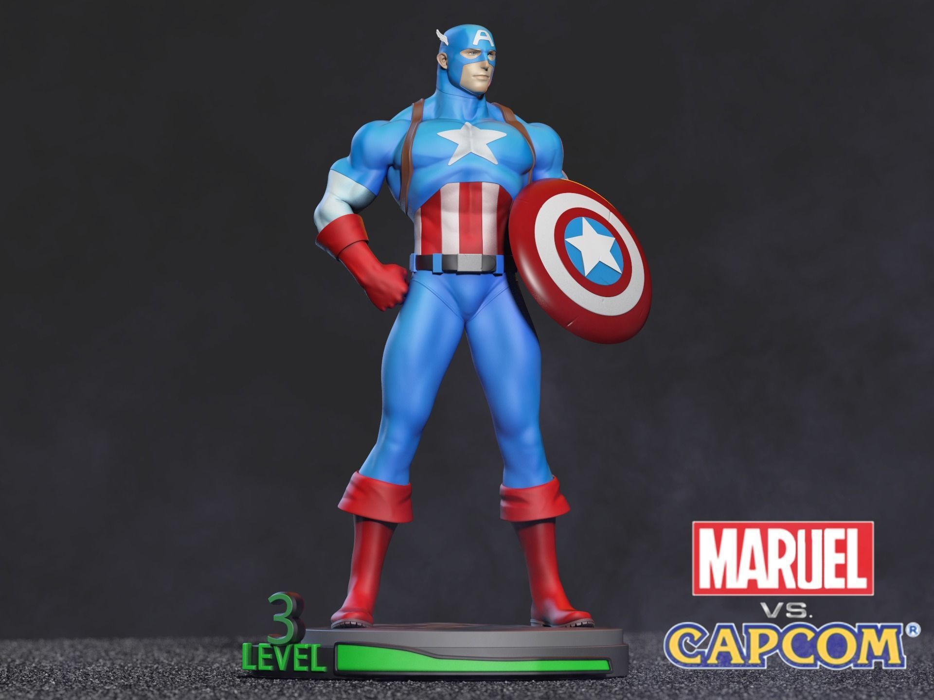Marvel vs Capom Capitan America 3D print model_3