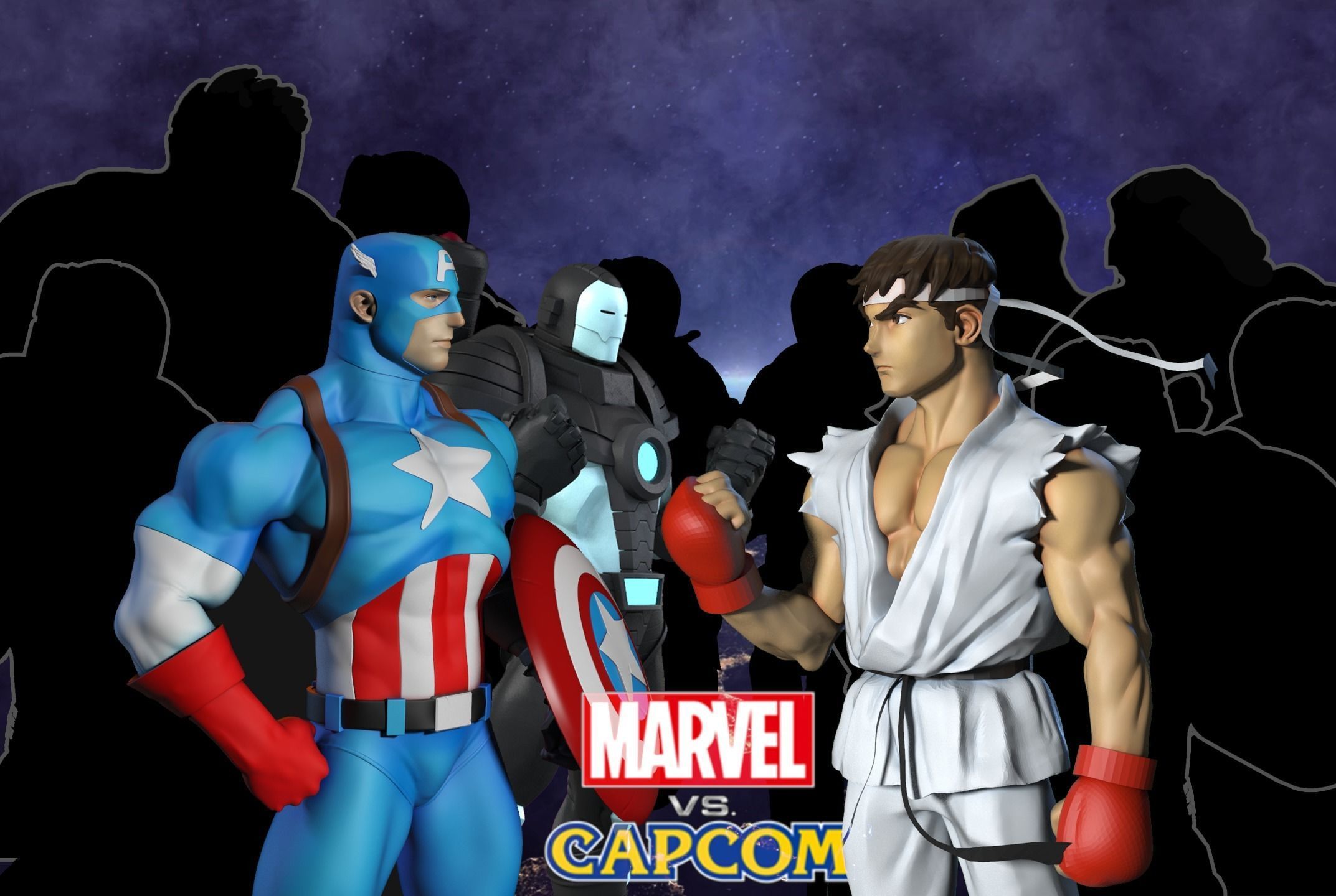 Marvel vs Capom Capitan America 3D print model_13