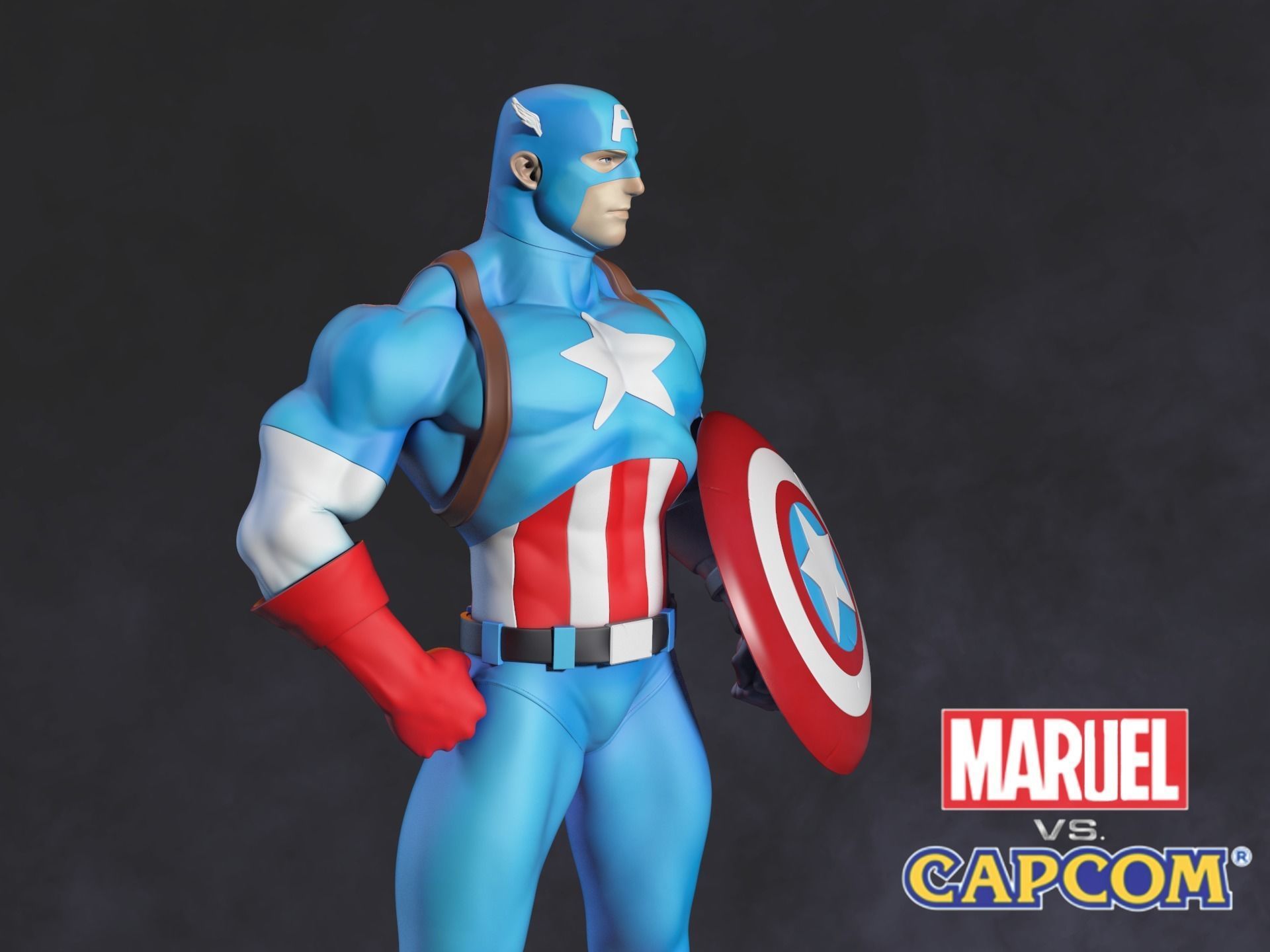 Marvel vs Capom Capitan America 3D print model_7