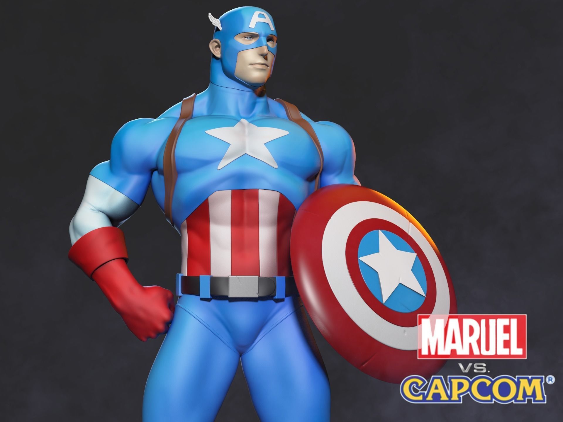 Marvel vs Capom Capitan America 3D print model_6