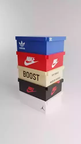 3d shoe box cabinet Low-poly 3D model