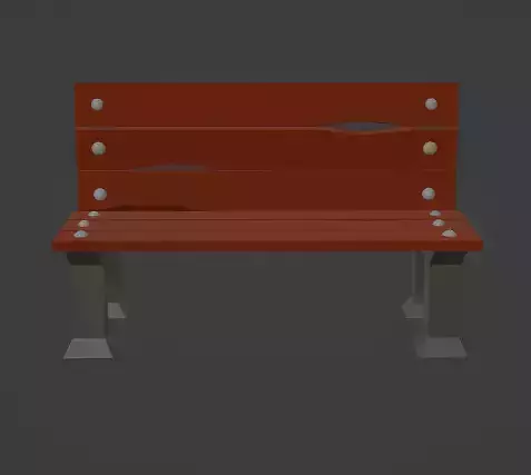 Bench Low Poly Low-poly 3D model