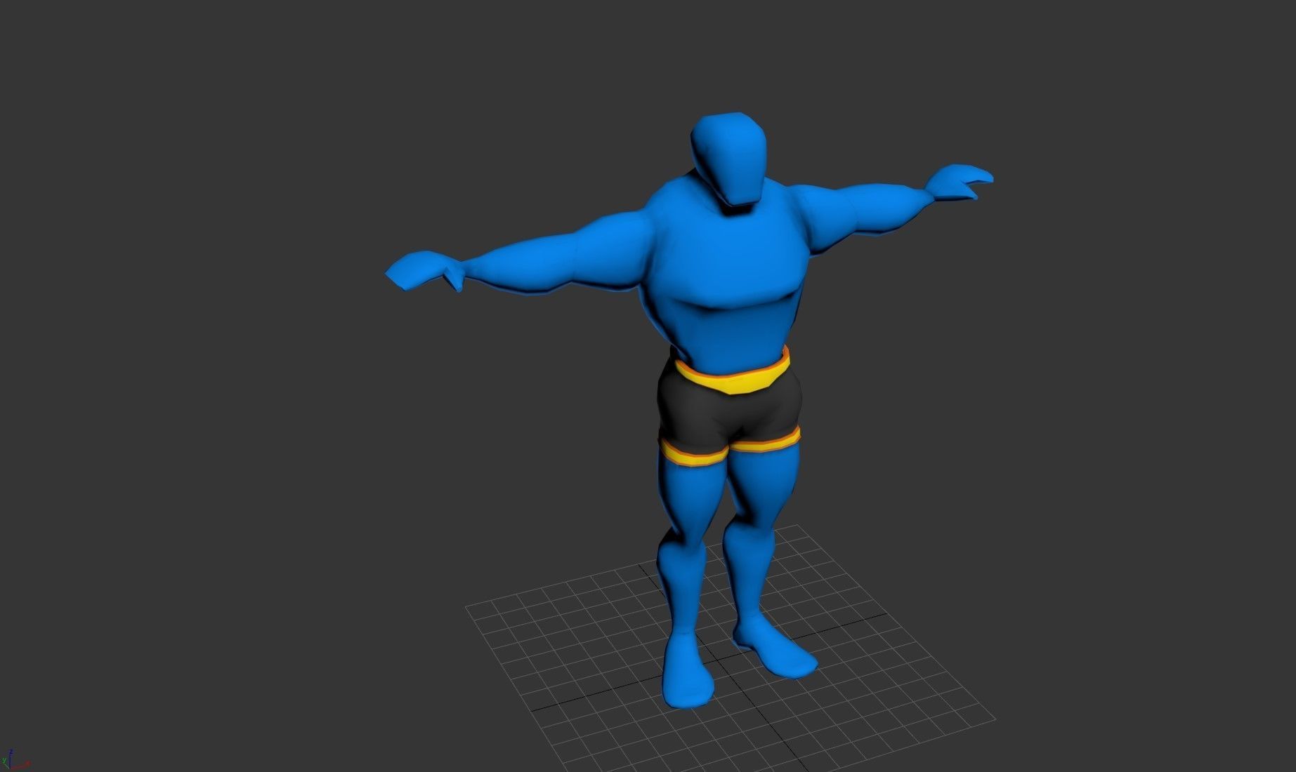 HyperCasual Character Muscle - blend shape Animation Low-poly 3D model_7