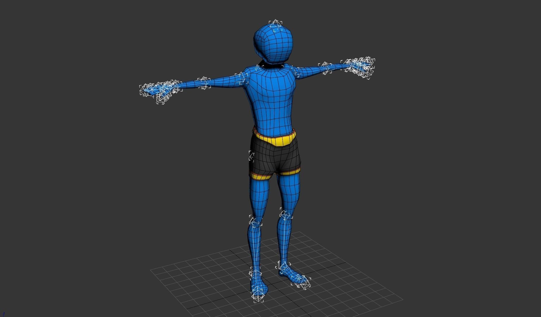 HyperCasual Character Muscle - blend shape Animation Low-poly 3D model_9