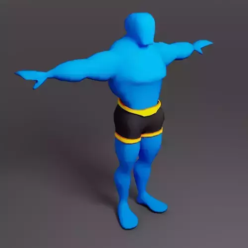 HyperCasual Character Muscle - blend shape Animation Low-poly 3D model