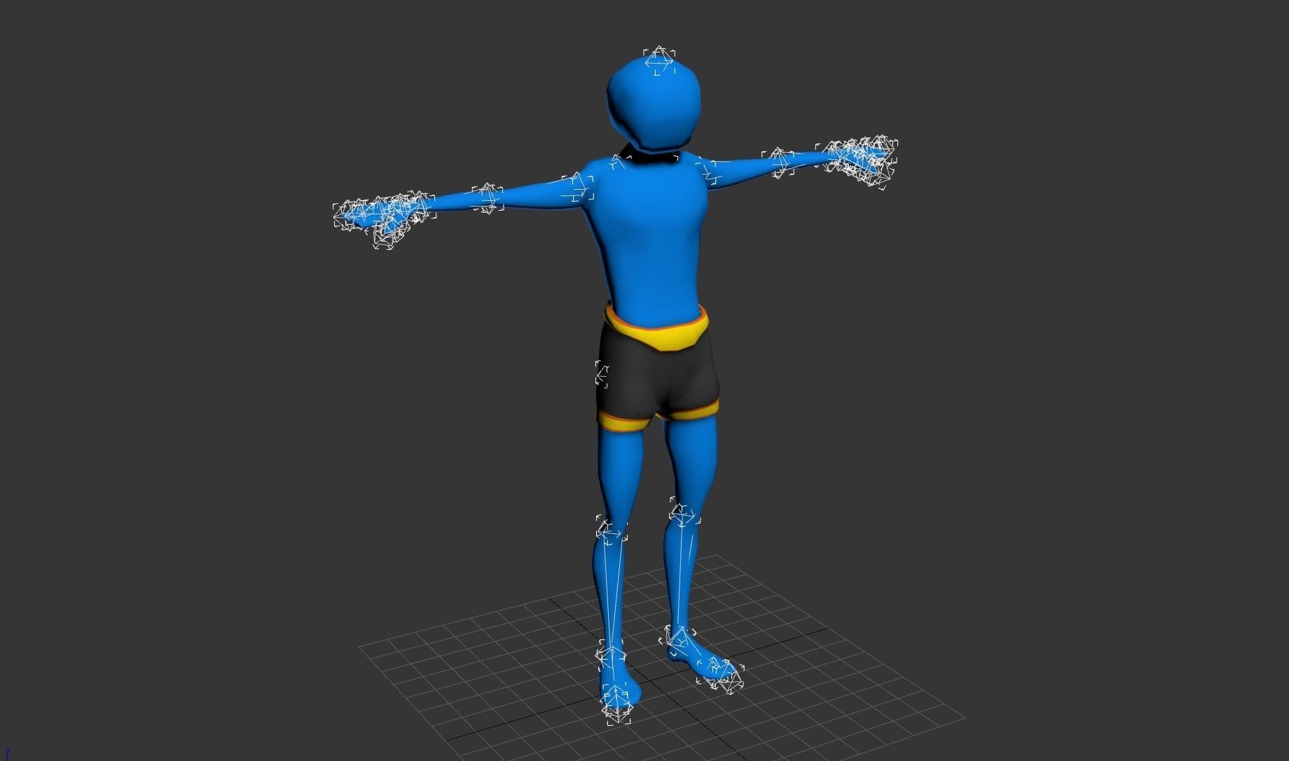 HyperCasual Character Muscle - blend shape Animation Low-poly 3D model_8