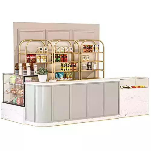 Coffee point in classic style with desserts and sweets