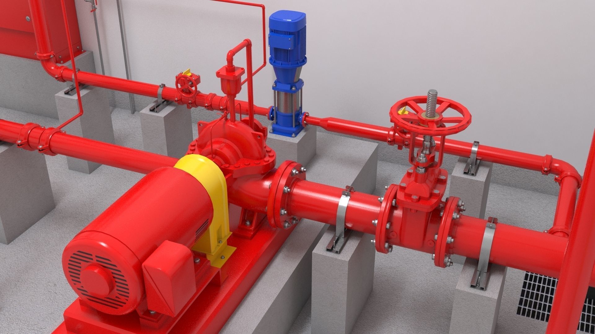 Fire Pump Room 3D model_5