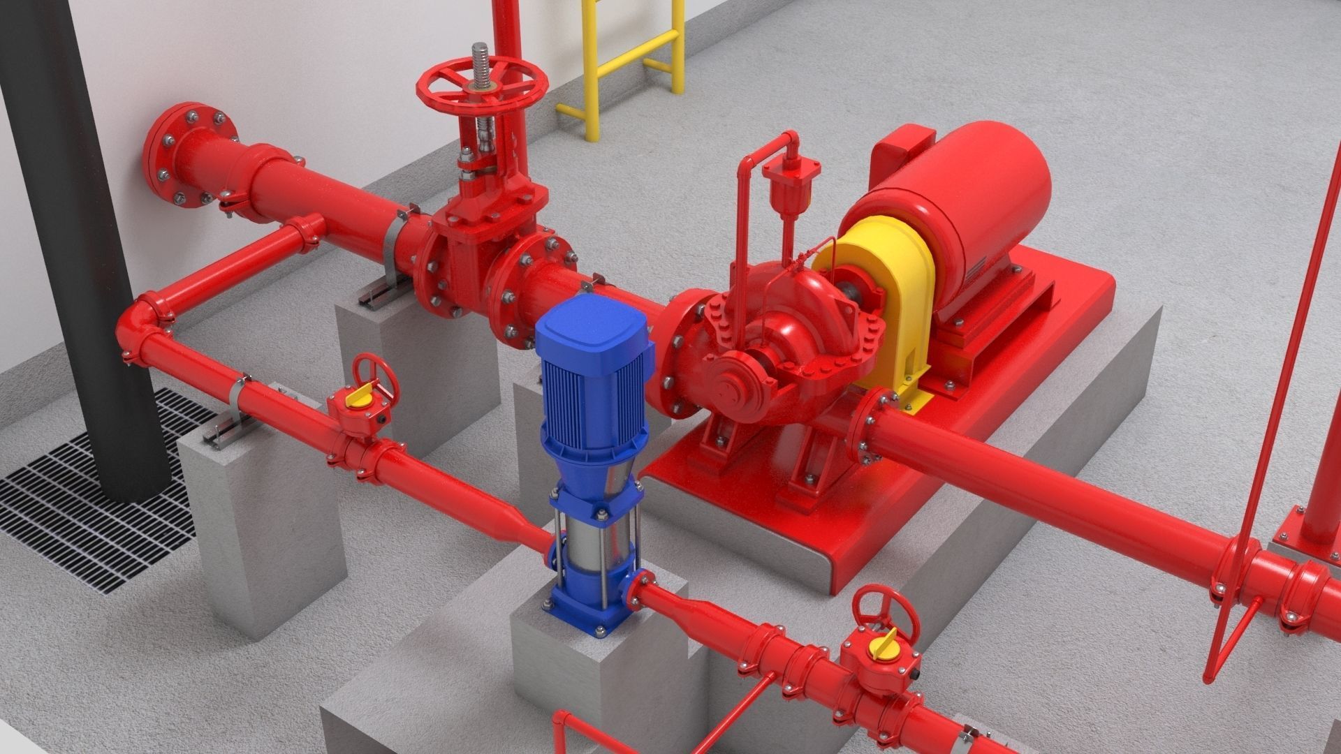 Fire Pump Room 3D model_1