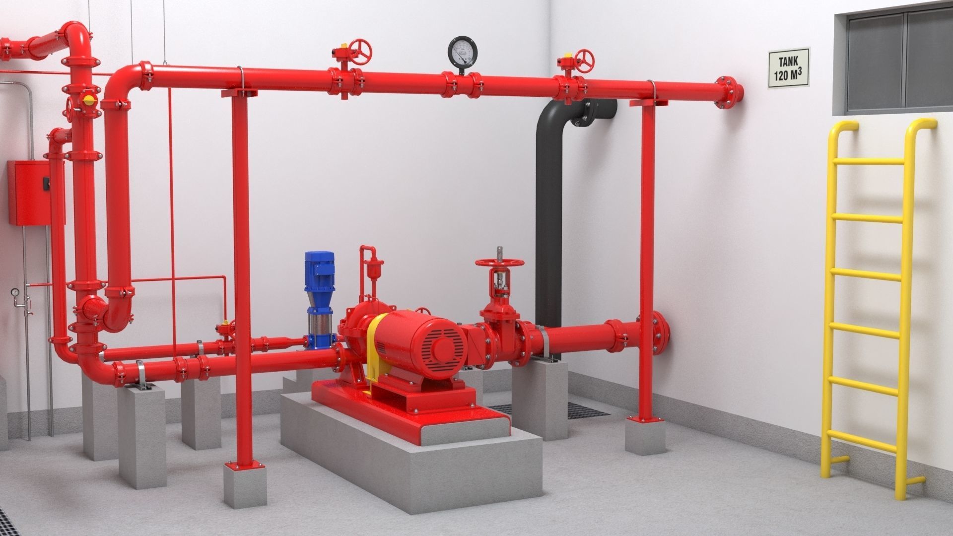 Fire Pump Room 3D model_2