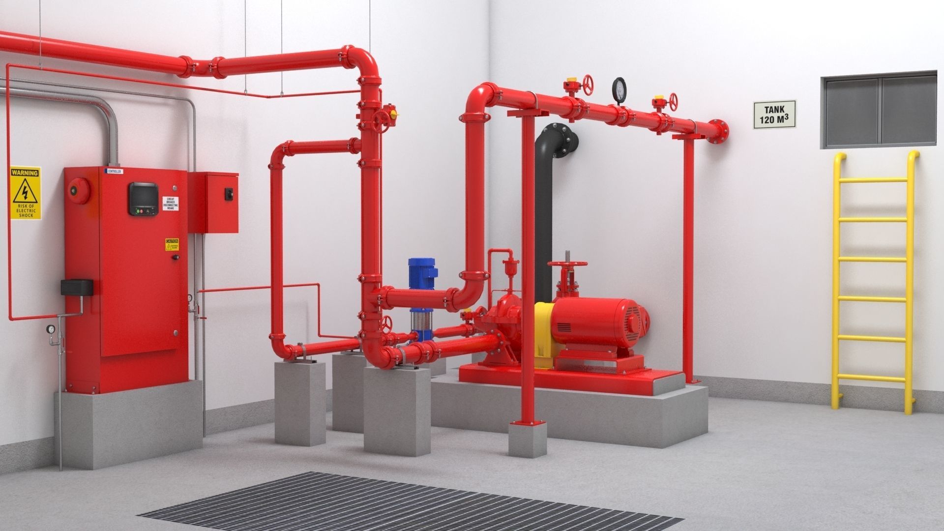 Fire Pump Room 3D model_3