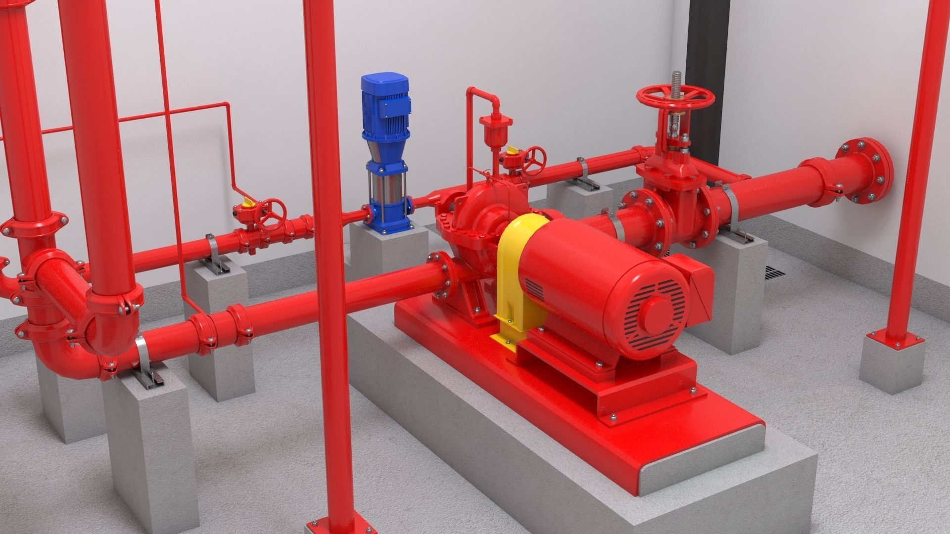 Fire Pump Room 3D model_6