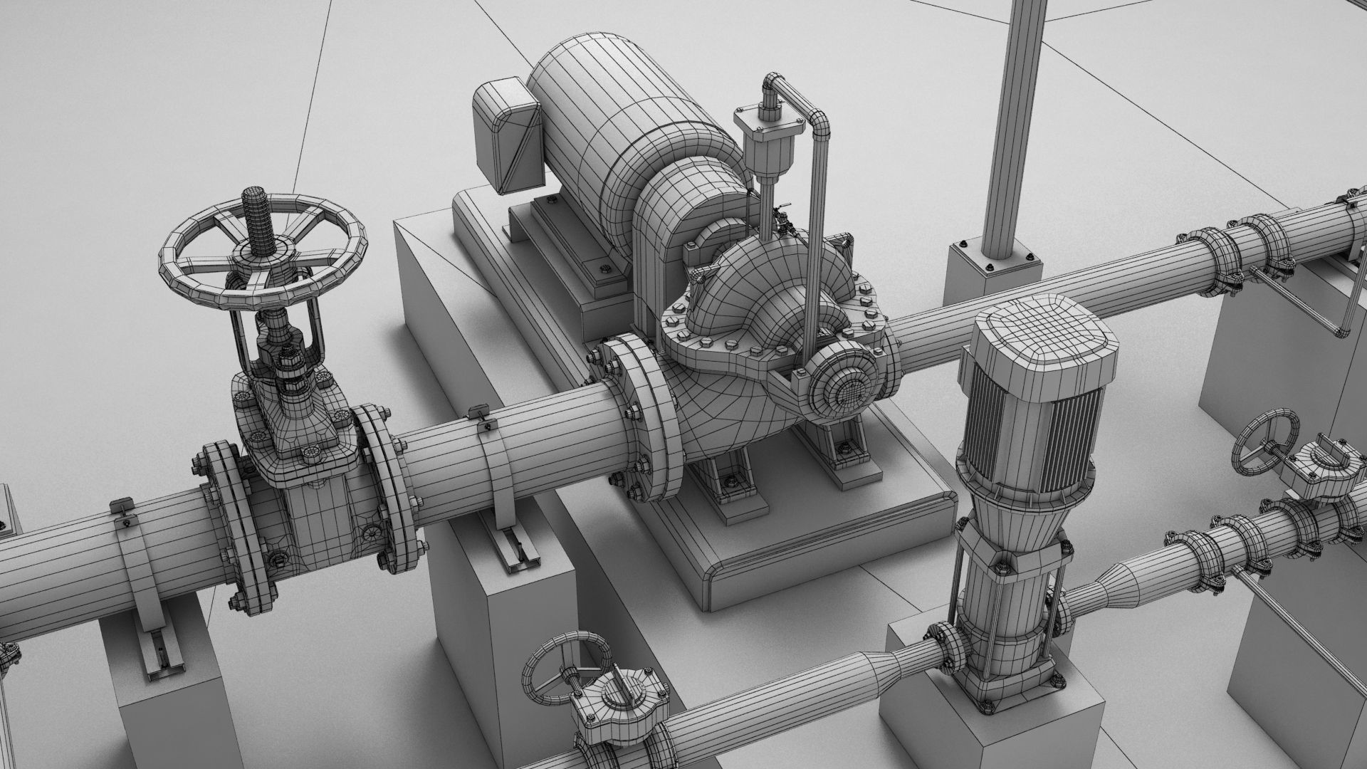 Fire Pump Room 3D model_8