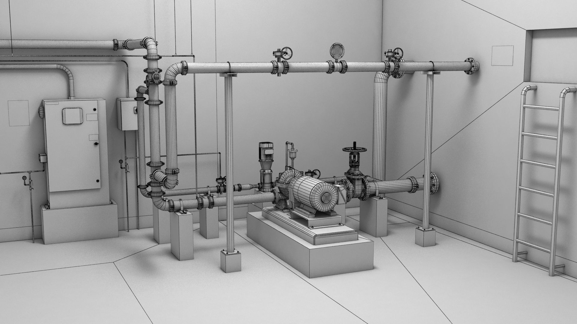 Fire Pump Room 3D model_9