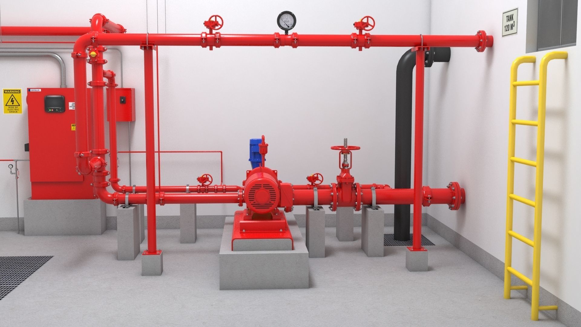 Fire Pump Room 3D model_4