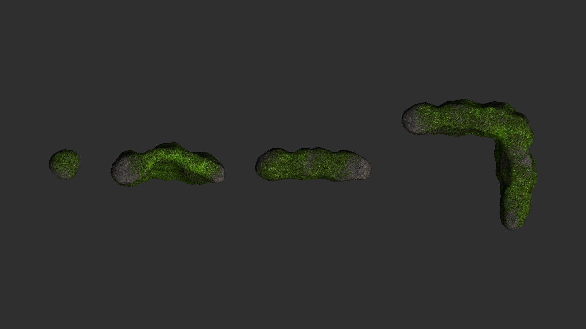 Cave Walls 1 - Moss 2 Low-poly 3D model_2