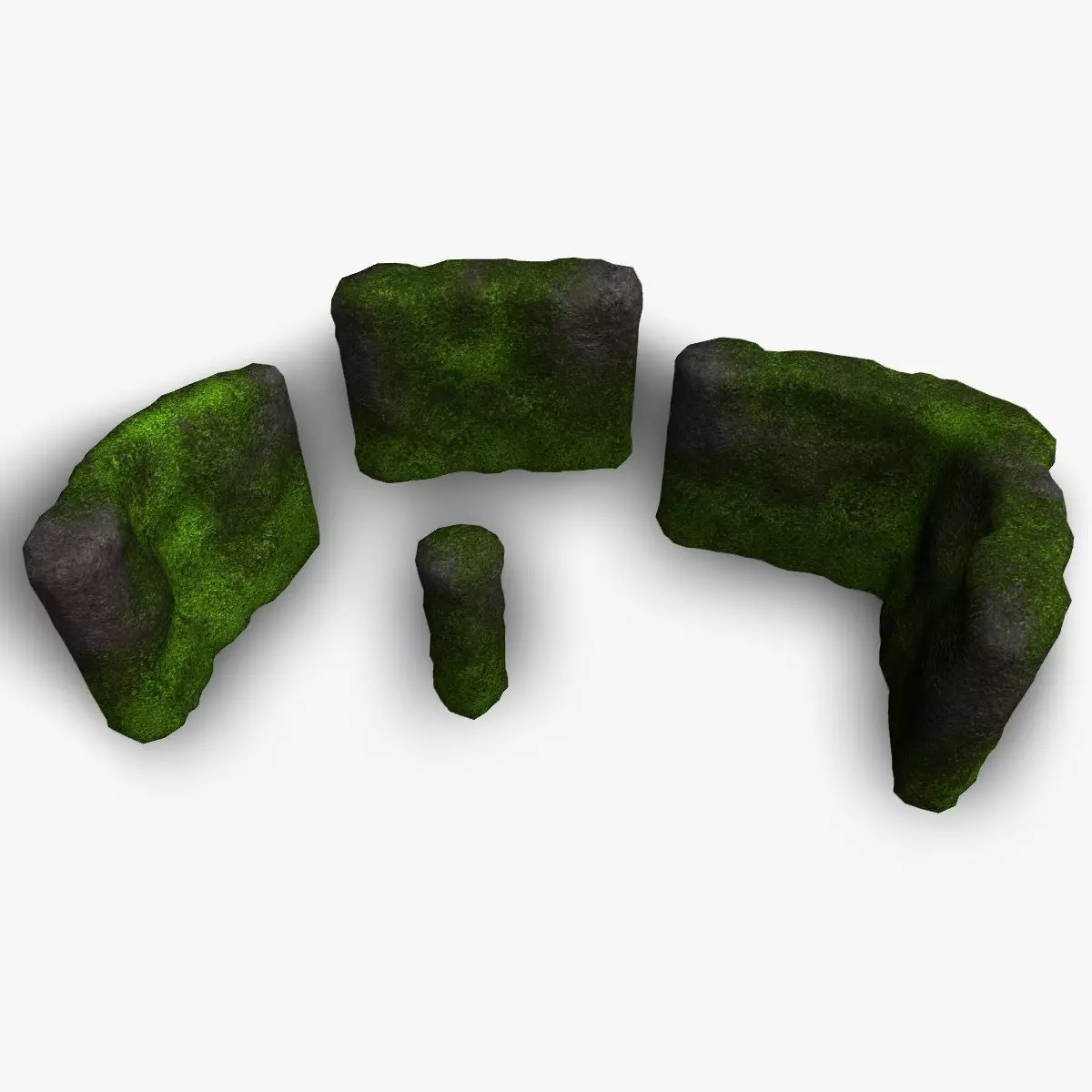 Cave Walls 1 - Moss 2 Low-poly 3D model_0