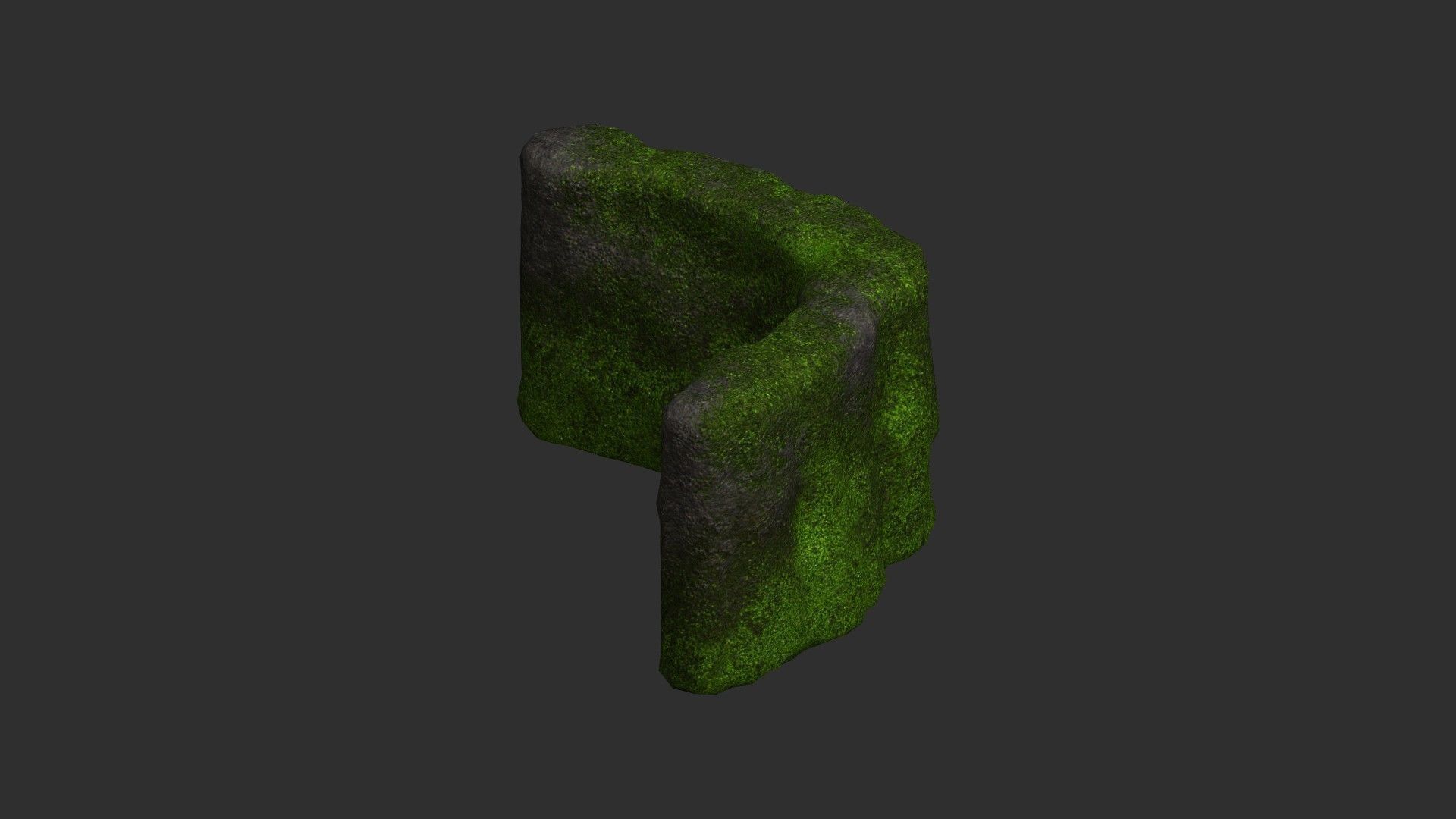Cave Walls 1 - Moss 2 Low-poly 3D model_3