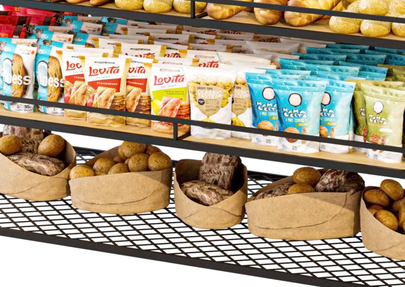 Showcase in a supermarket with pastries 3D model_4