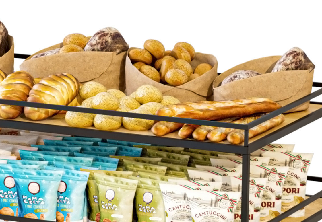 Showcase in a supermarket with pastries 3D model_3