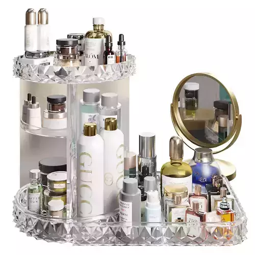 Big set of cosmetics for bathroom or beauty salon